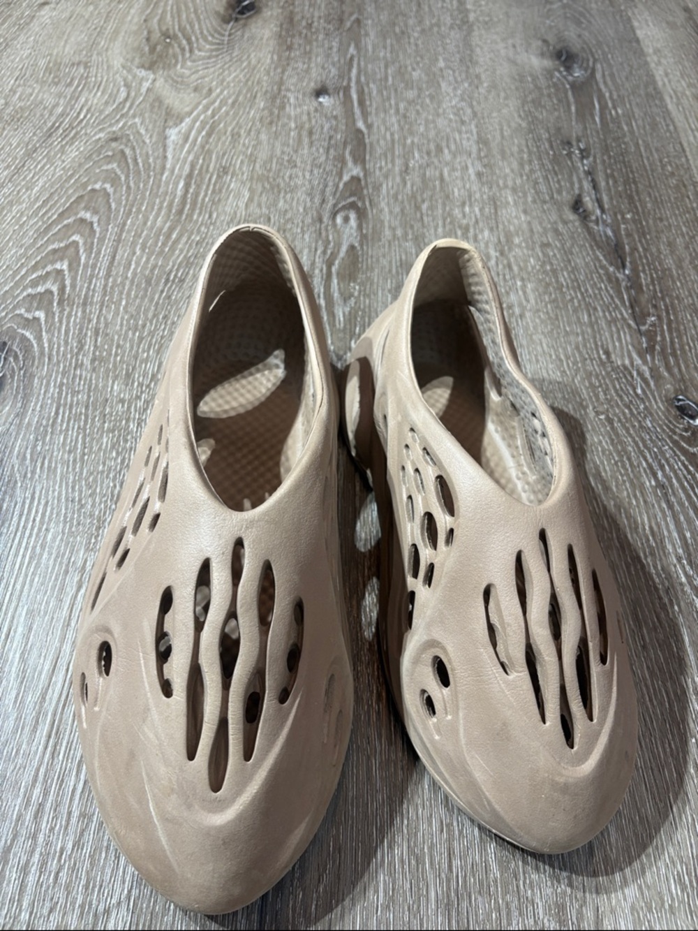 Beige Slip-On Ventilated Clog Shoes